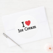 Ik hou van Ice Cream hart T-Shirt Ronde Sticker (Envelop)