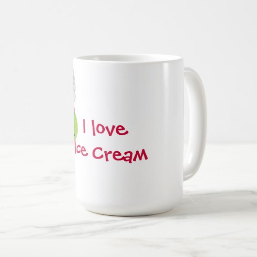 Ik hou van Ice Cream Koffiemok (Voorkant rechts)