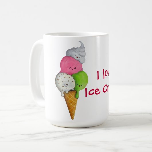 Ik hou van Ice Cream Koffiemok (Voorkant links)