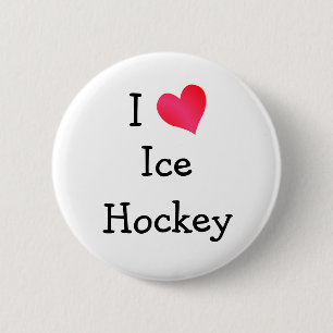 Ik hou van Ice Hockey Ronde Button 5,7 Cm