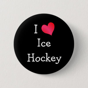 Ik hou van Ice Hockey Ronde Button 5,7 Cm