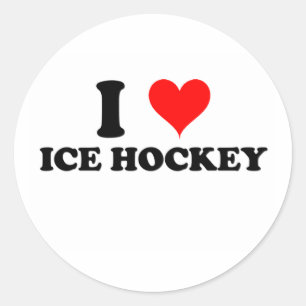 Ik hou van Ice Hockey Ronde Sticker