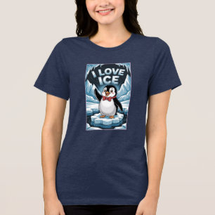 Ik hou van ICE Patriottische Conservatieve Pinguïn Tri-Blend Shirt