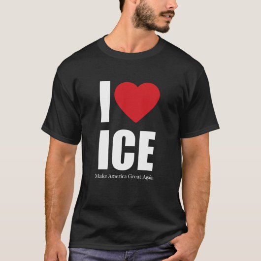 Ik hou van ICE T-shirt Patriotische Immigratie Han (Voorkant)