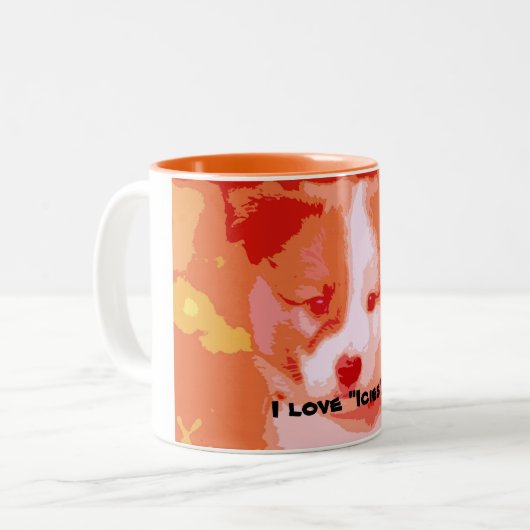 Ik hou van Icies... Tweekleurige Koffiemok (Voorkant links)