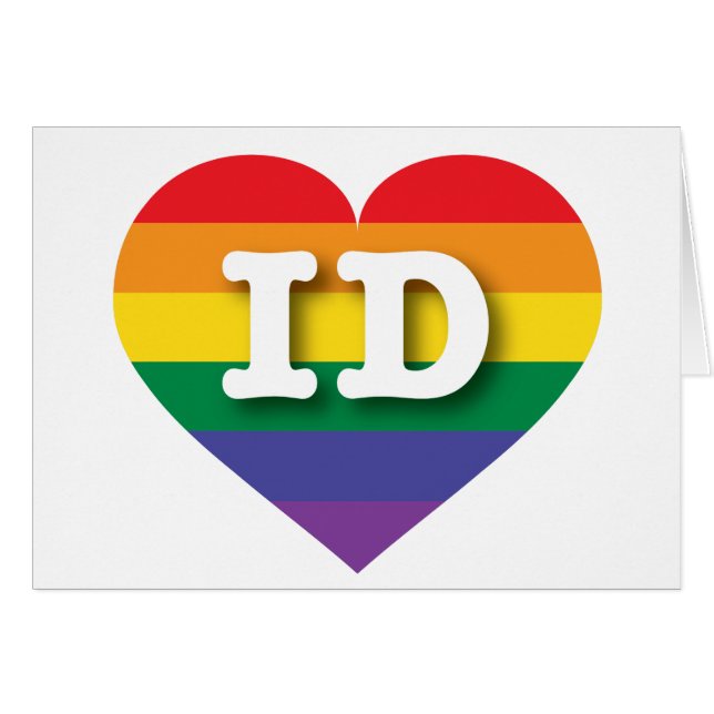 Ik hou van Idaho Gay Pride Rainbow Heart (Voorkant Horizontaal)