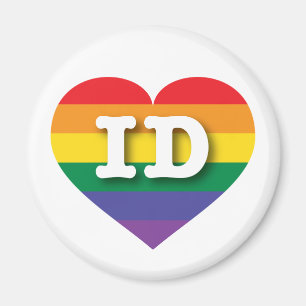Ik hou van Idaho Gay Pride Rainbow Heart Magneet