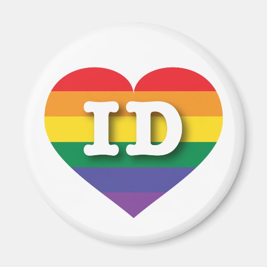 Ik hou van Idaho Gay Pride Rainbow Heart Magneet (Voorkant)