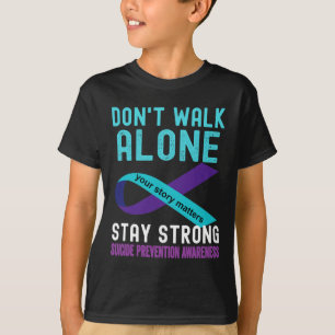 Ik hou van iemand die Blauwgroen-Paarse zelfmoord T-shirt