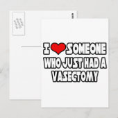 Ik hou van iemand die net een vasectomie had briefkaart (Voorkant / Achterkant)
