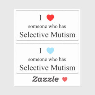 Ik hou van iemand die selectief mutisme vinylstick sticker