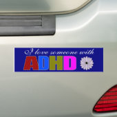 Ik hou van iemand met ADHD Bumpersticker (Op auto)