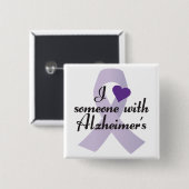 Ik hou van iemand met Alzheimer Vierkante Button 5,1 Cm (Voorkant /achterkant)