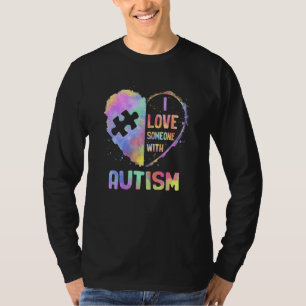Ik hou van iemand met Autism Awareness Month Gradi T-shirt