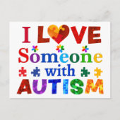 Ik hou van iemand met AUTISM Briefkaart (Voorkant)