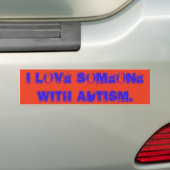 Ik hou van iemand met Autism-bumper sticker (Op auto)