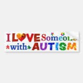 Ik hou van iemand met AUTISM Bumpersticker (Voorkant)