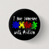 Ik hou van iemand met Autism Button (Voorkant)