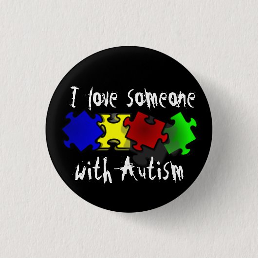 Ik hou van iemand met Autism Button (Voorkant)