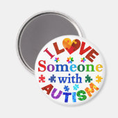 Ik hou van iemand met AUTISM Magneet (Voorkant / Achterkant)