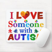 Ik hou van iemand met AUTISM Muismat (Met muis)