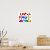 Ik hou van iemand met AUTISM Poster (Keuken)