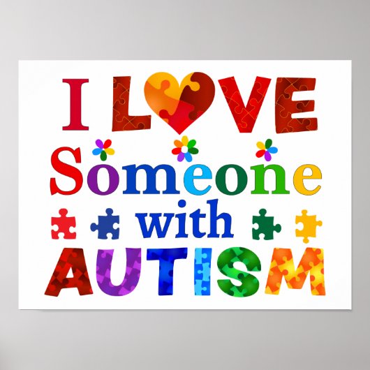 Ik hou van iemand met AUTISM Poster (Voorkant)