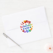 Ik hou van iemand met AUTISM Ronde Sticker (Envelop)