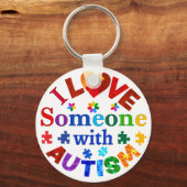 Ik hou van iemand met AUTISM Sleutelhanger (Voorkant)