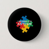 Ik hou van iemand met autisme (2) ronde button 5,7 cm (Voorkant)