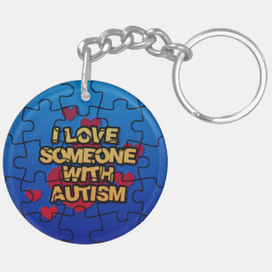 Ik hou van iemand met autisme acryl Sleutelhanger
