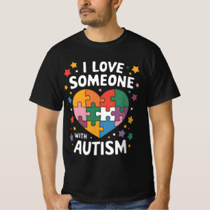 Ik hou van iemand met autisme Autisme bewustzijn T-shirt