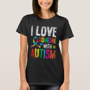 Ik hou van iemand met autisme Autist Autisten Steu T-shirt