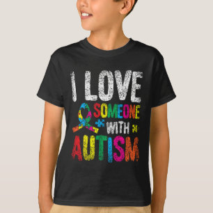 Ik hou van iemand met autisme Autist Autisten Steu T-shirt