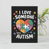 Ik hou van iemand met Autisme Autistic Awareness Kaart (Staand voorkant)