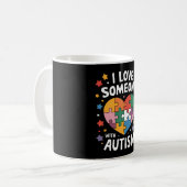 Ik hou van iemand met Autisme Autistic Awareness Koffiemok (Voorkant links)