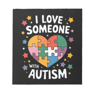 Ik hou van iemand met Autisme Autistic Awareness Notitieblok