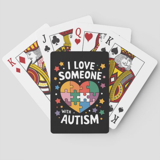 Ik hou van iemand met Autisme Autistic Awareness Pokerkaarten (Achterkant)