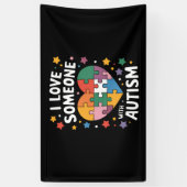 Ik hou van iemand met Autisme Autistic Awareness Spandoek (Verticaal)