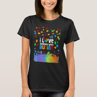 Ik hou van iemand met Autisme Autistic Awareness T-shirt