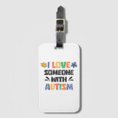 Ik hou van iemand met autisme bagagelabel (Voorkant (verticaal))