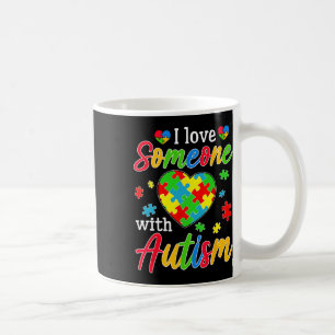 Ik hou van iemand met autisme bewustzijn hart Mann Koffiemok