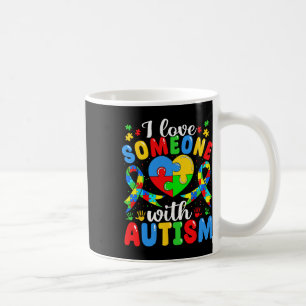 Ik hou van iemand met Autisme Bewustzijn Hart Puzz Koffiemok