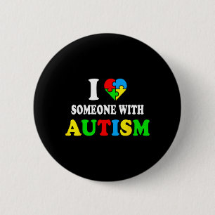 Ik hou van iemand met Autisme Bewustzijn Jongens K Ronde Button 5,7 Cm