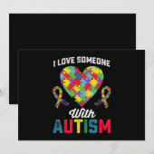 Ik hou van iemand met autisme bewustzijn kaart (Voorkant / Achterkant)