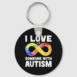 Ik hou van iemand met autisme bewustzijn Rainbow I Sleutelhanger