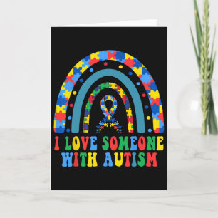 Ik hou van iemand met Autisme Bewustzijn T-shirt M Kaart