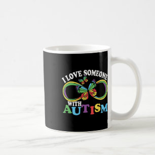 Ik hou van iemand met autisme bewustzijn vlinder r koffiemok