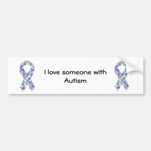 Ik hou van iemand met autisme bumpersticker (Voorkant)