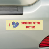 Ik hou van iemand met autisme Bumpersticker (Op auto)